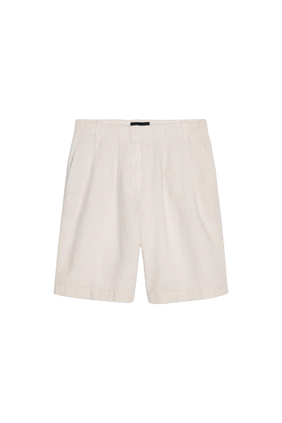 ZARA, Pleated Linen Blend Shorts Zw Collection