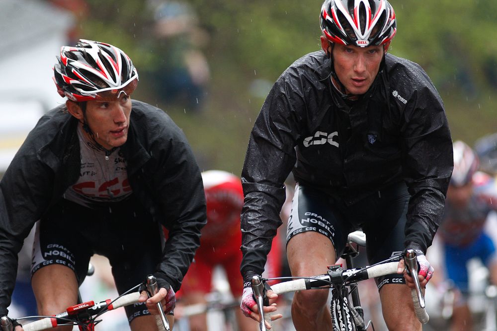 Andy Schleck and Frank Schleck (Team CSC) in 2008.