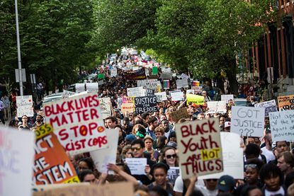 Protesters in Baltimore.