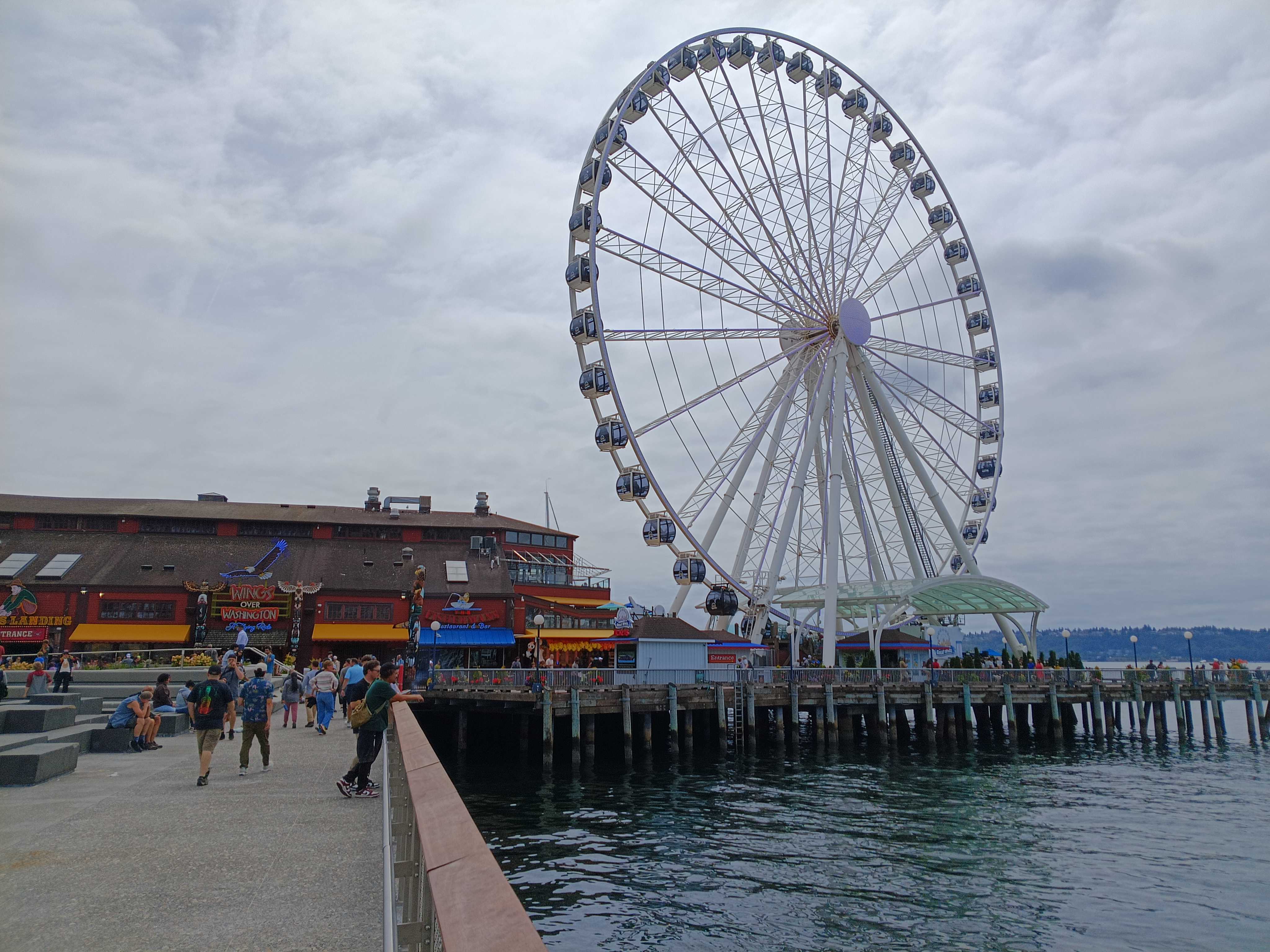 A Ferris wheel over the water