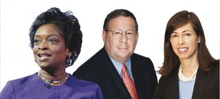 Names floated as could-be FCC chairs in a Biden administration include (from l.): former acting chair Mignon Clyburn, top Comcast exec David Cohen and current commissioner Jessica Rosenworcel.