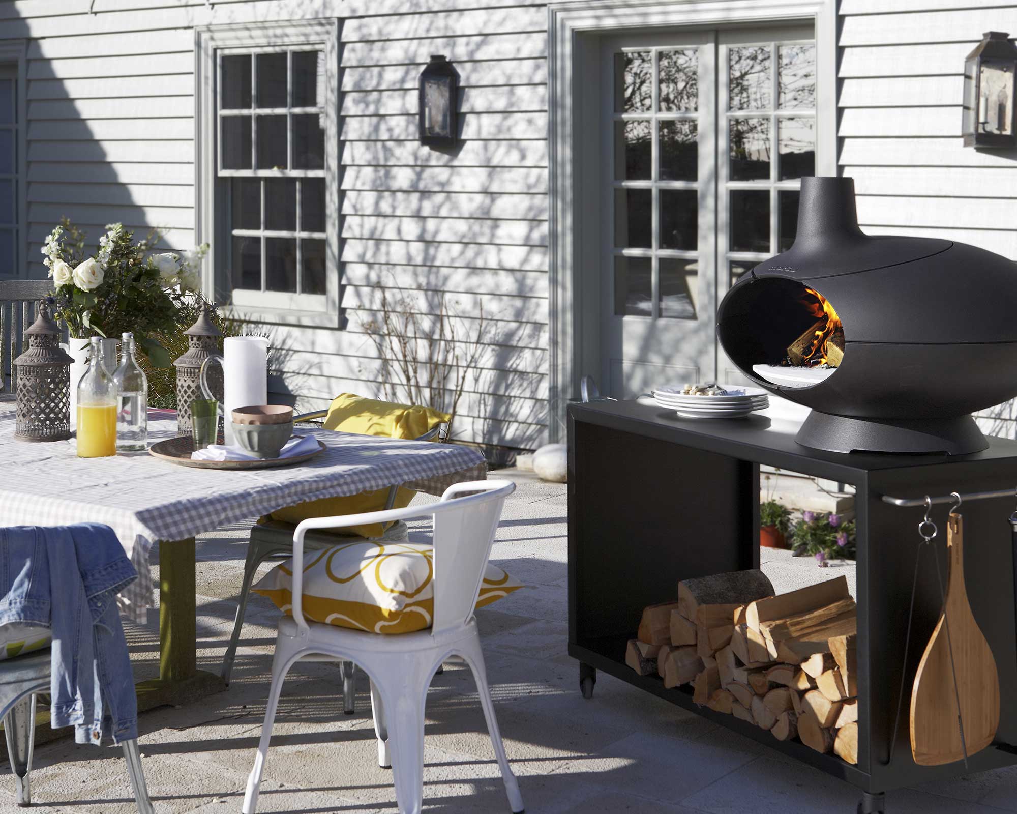 Morso grill on patio