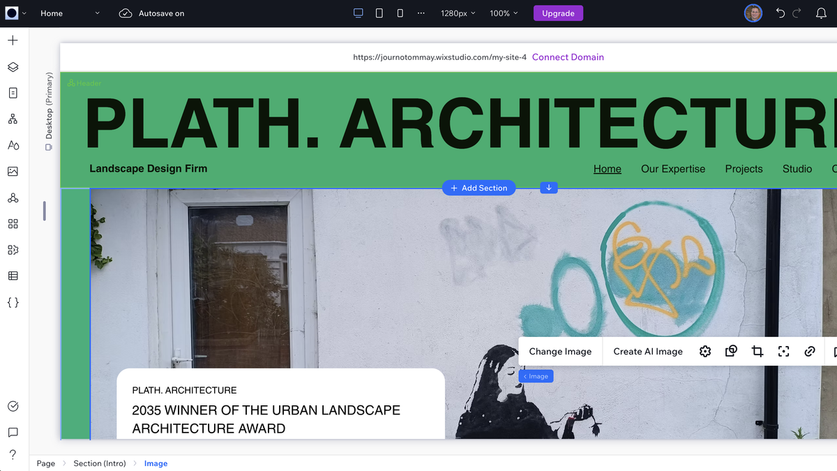 Editing a template in Wix Studio