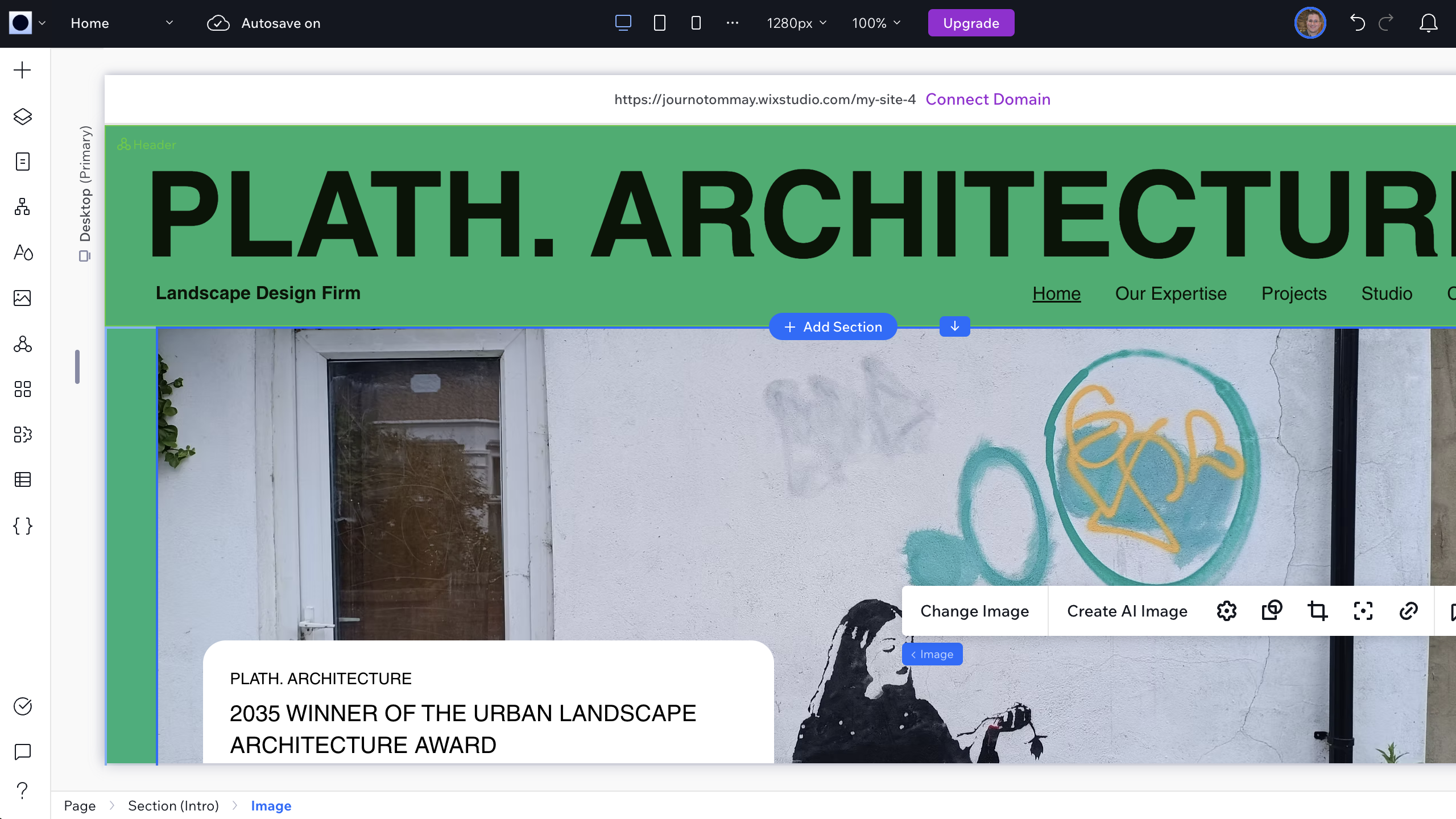 Editing a template in Wix Studio