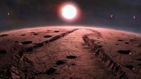 An illustration of what the exoplanets around Barnard's Star might look like