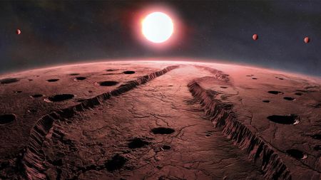 An illustration of what the exoplanets around Barnard's Star might look like