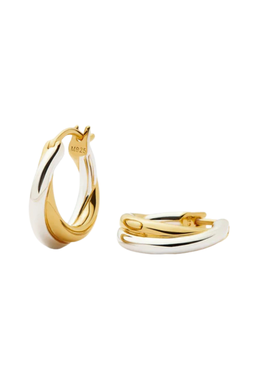 Lucy Williams Entwine Small Hoop Earrings | Mixed Metal - 18ct Gold Vermeil/sterling Silver