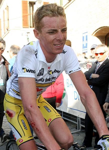 Riccardo Ricc&ograve; (Saunier Duval-Scott) in pain.
