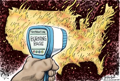 Editorial Cartoon U.S. burning rage George Floyd protests