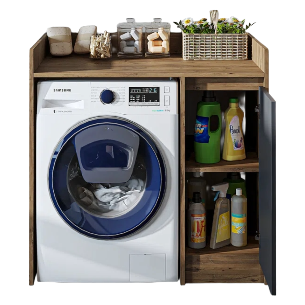 Derin Washing Machine Cabinet with Cupboard, 100 cm