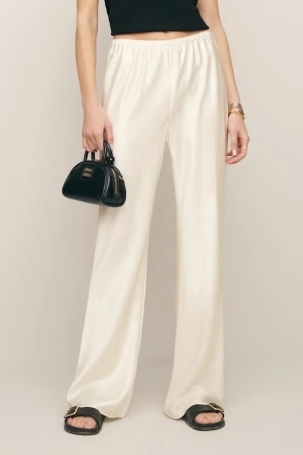 Gale Satin Mid Rise Bias Pant