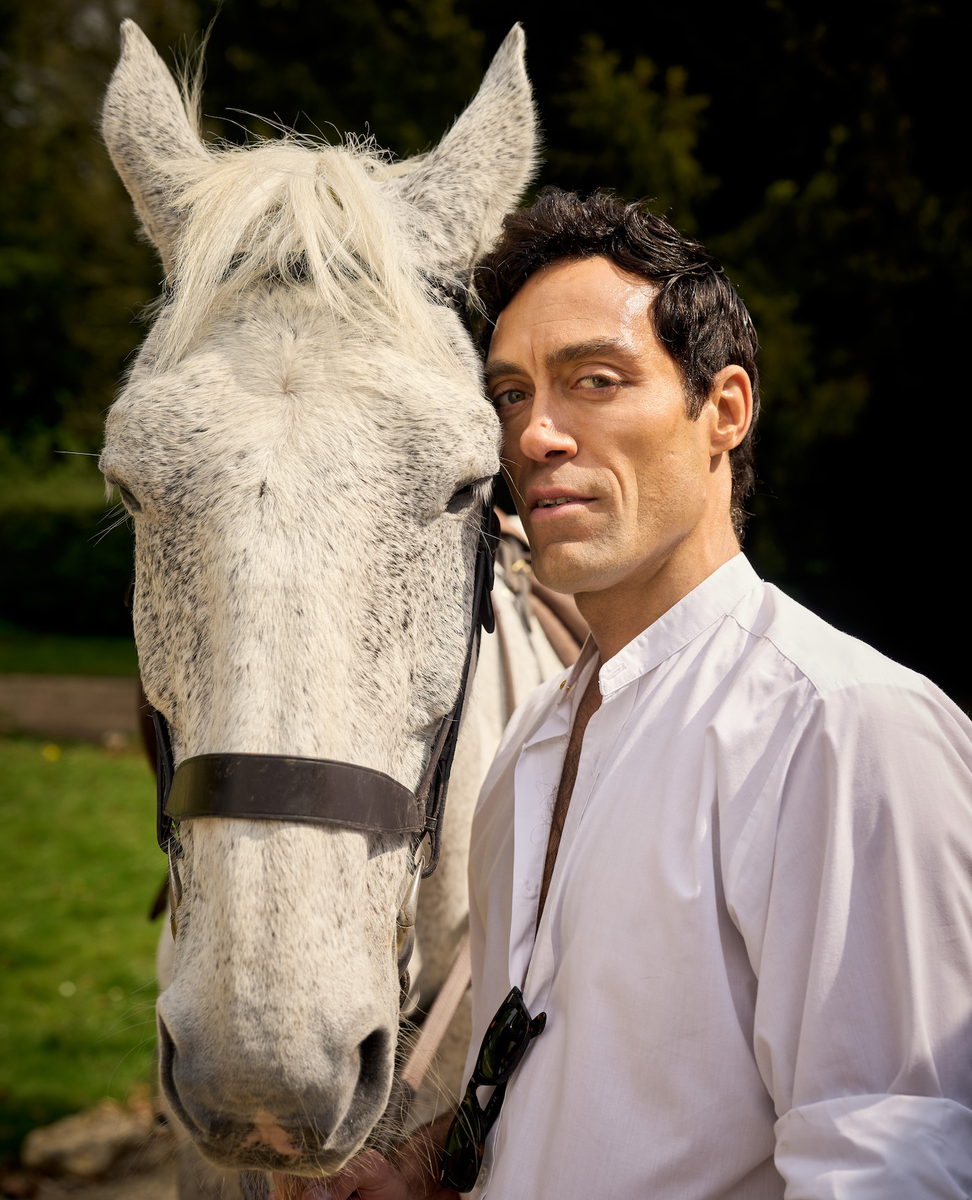 Alex Hassell (Rupert Campbell-Black) and Lachie (who plays Rocky) in Rivals