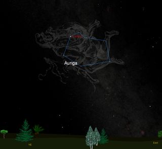 Sky map for Capella, the Goat Star