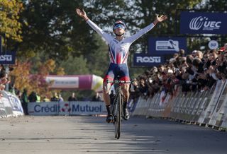 Thomas Pidcock (Great Britain) wins the Junior race at the European Cyclo-cross Championships