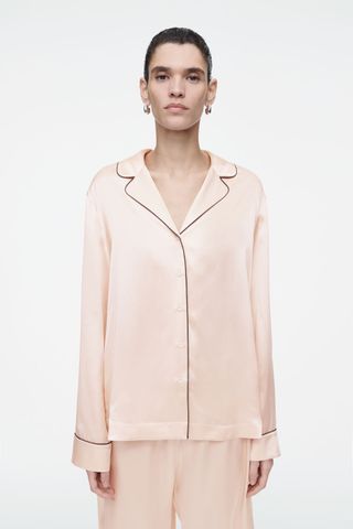 Piped Silk Pyjama Shirt