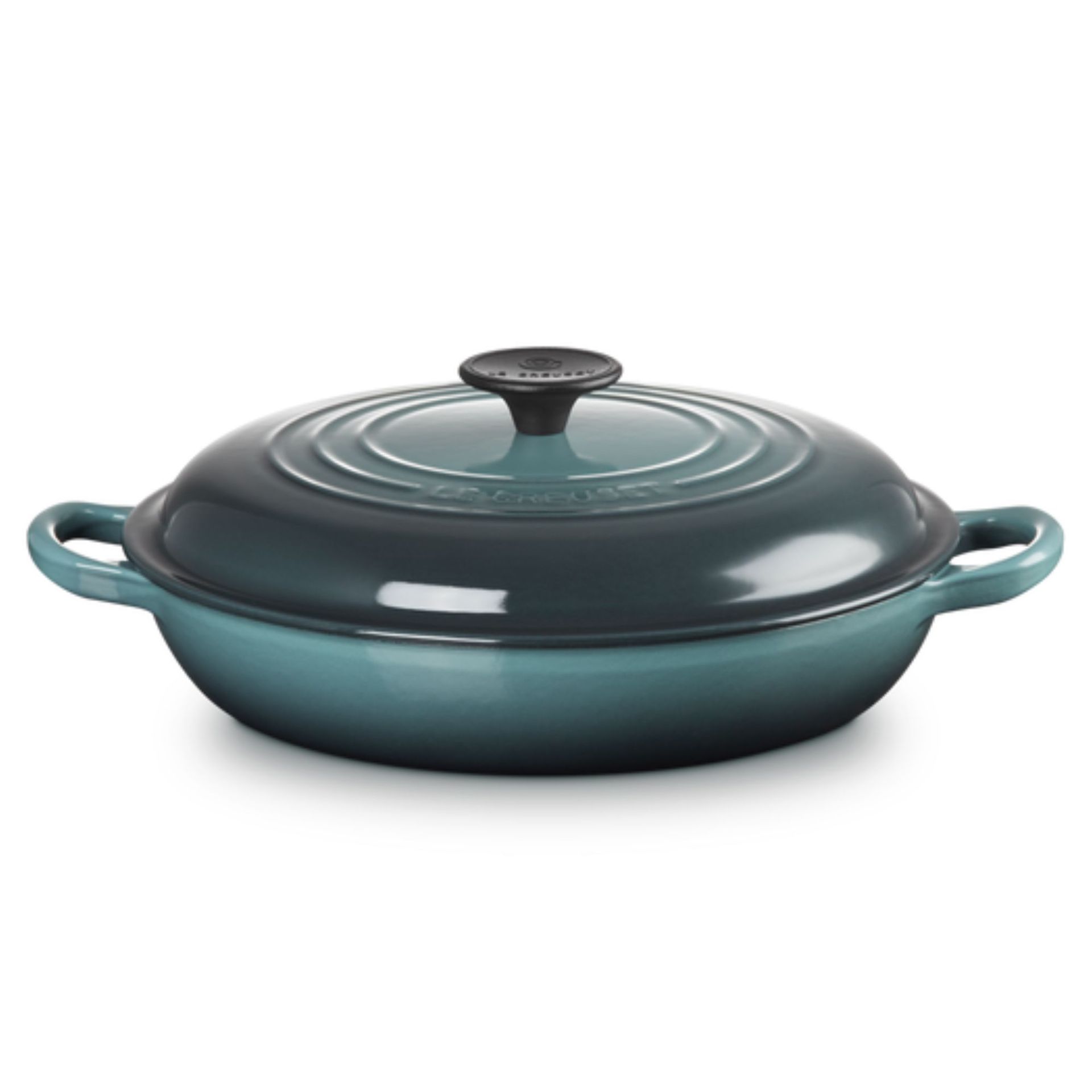 Green Le Creuset casserole dish