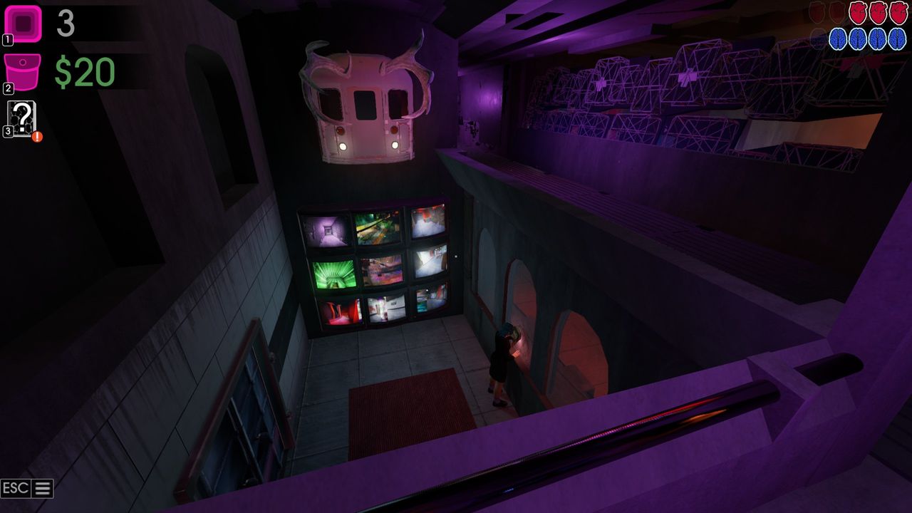 Overhead view of security room in Moves of the Diamond Hand
