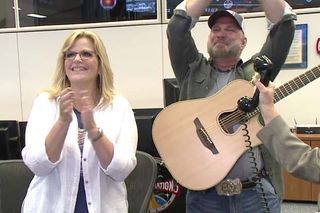 Country music stars Garth Brooks and Trisha Yearwood toured the NASA Johnson Space Center in Houston, Texas on June 29, 2017 and called the International Space Station.