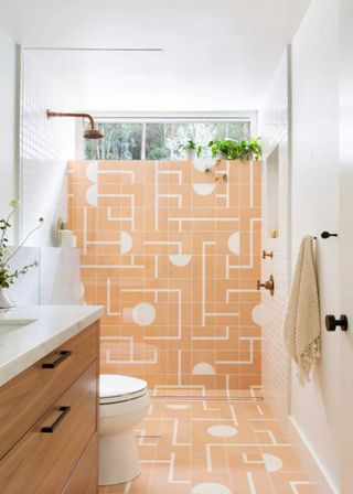 A colorful patterned tile