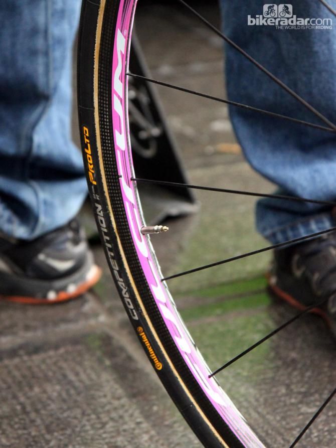 Shallow-profile Fulcrum carbon tubular wheels for Sacha Modolo (Lampre-Merida)