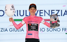 Jonas Vingegaard of Denmark and Team Visma | Lease a Bike celebrates at podium as Pink Leader Jersey winner during the 109th Giro d'Italia 2026, Stage 14 a 133km stage from Aosta to Pila 