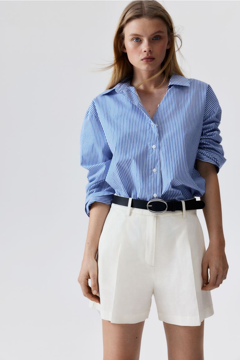 Linen-Blend Shorts