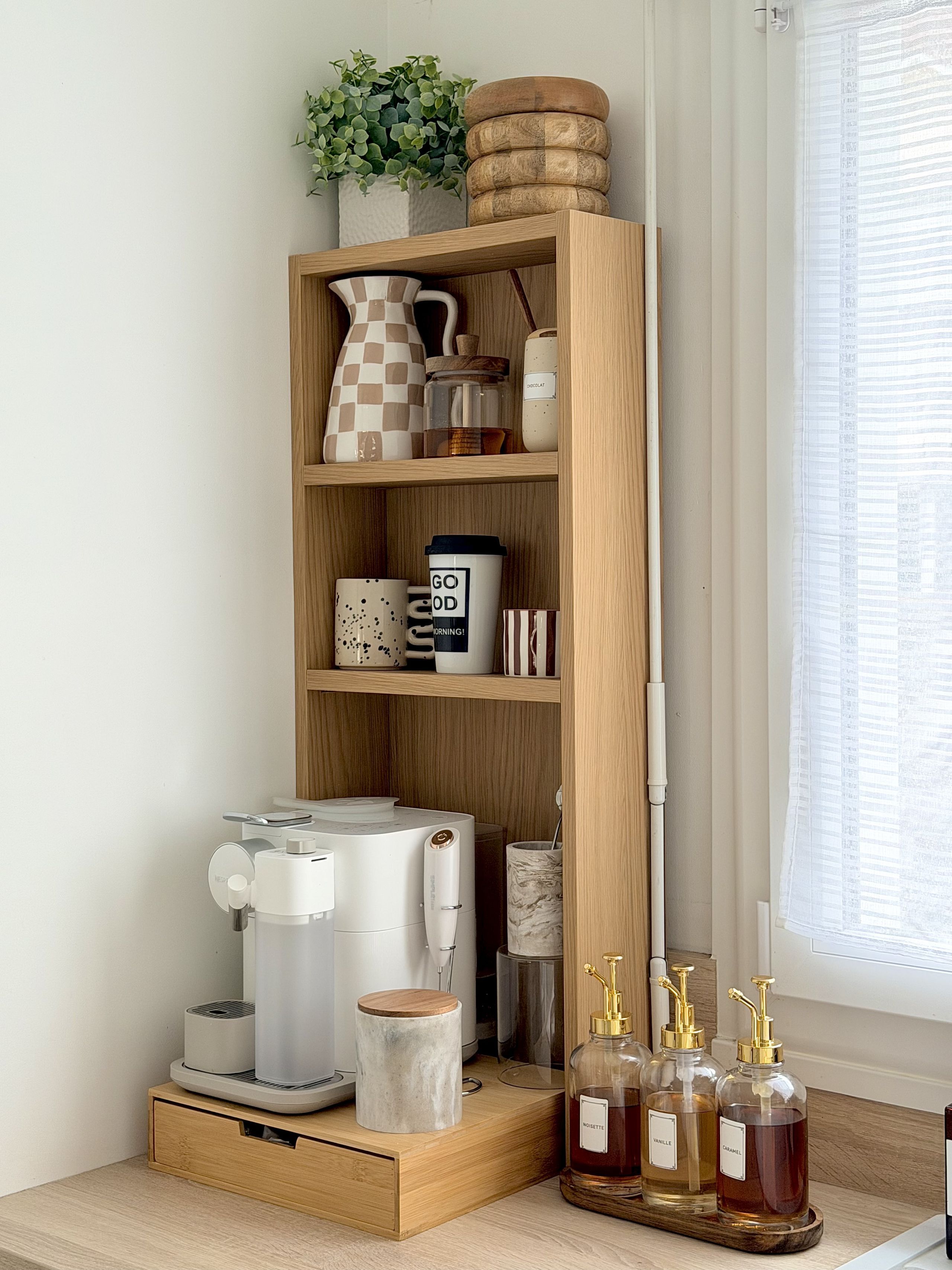 This Kitchen Hack Uses a Budget IKEA Cabinet to Make an Expensive-Looking Coffee Station