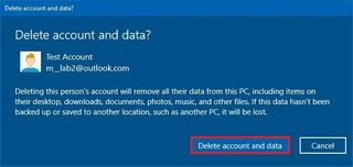 Delete account and data