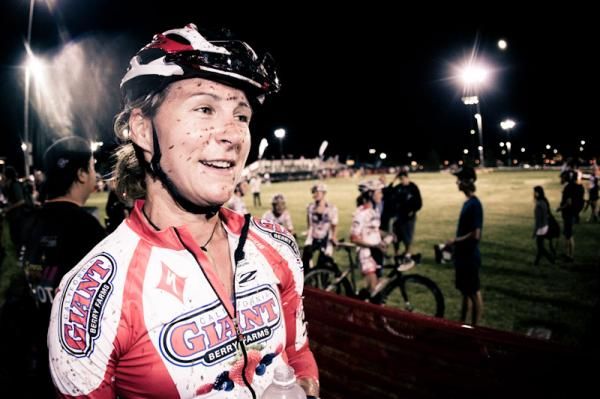 Meredith Miller (California Giant-Specialized) was happy with the wet course tonight.