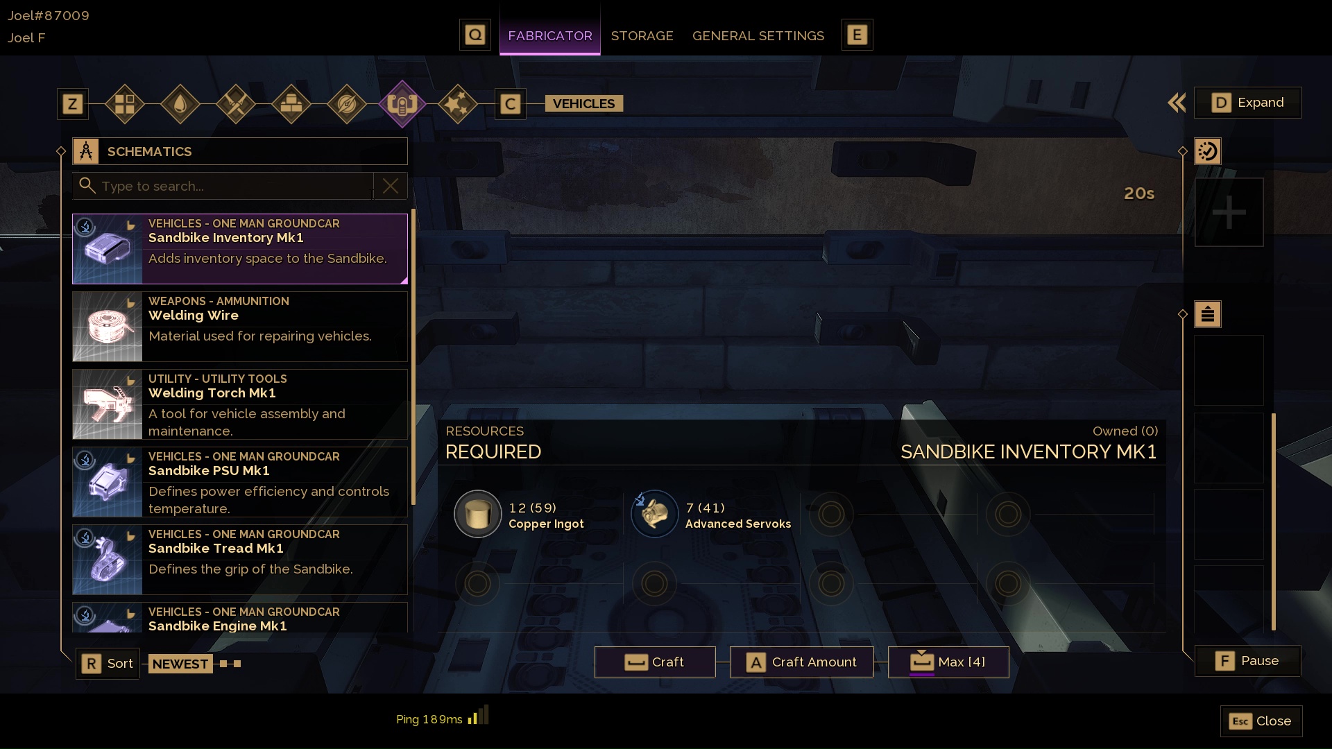 A module for Inventory in Dune Awakening, that can be attached to a Sandbike