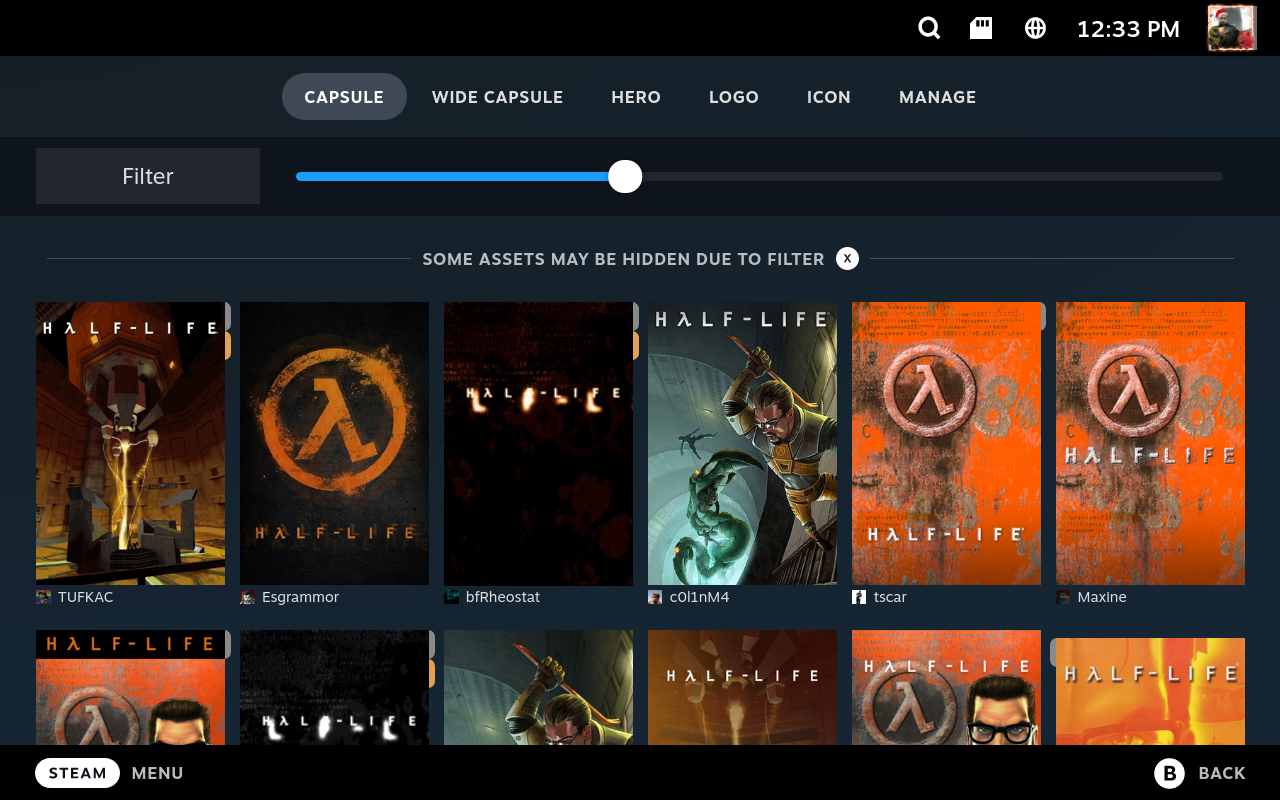 SteamgridDB example on Steam Deck