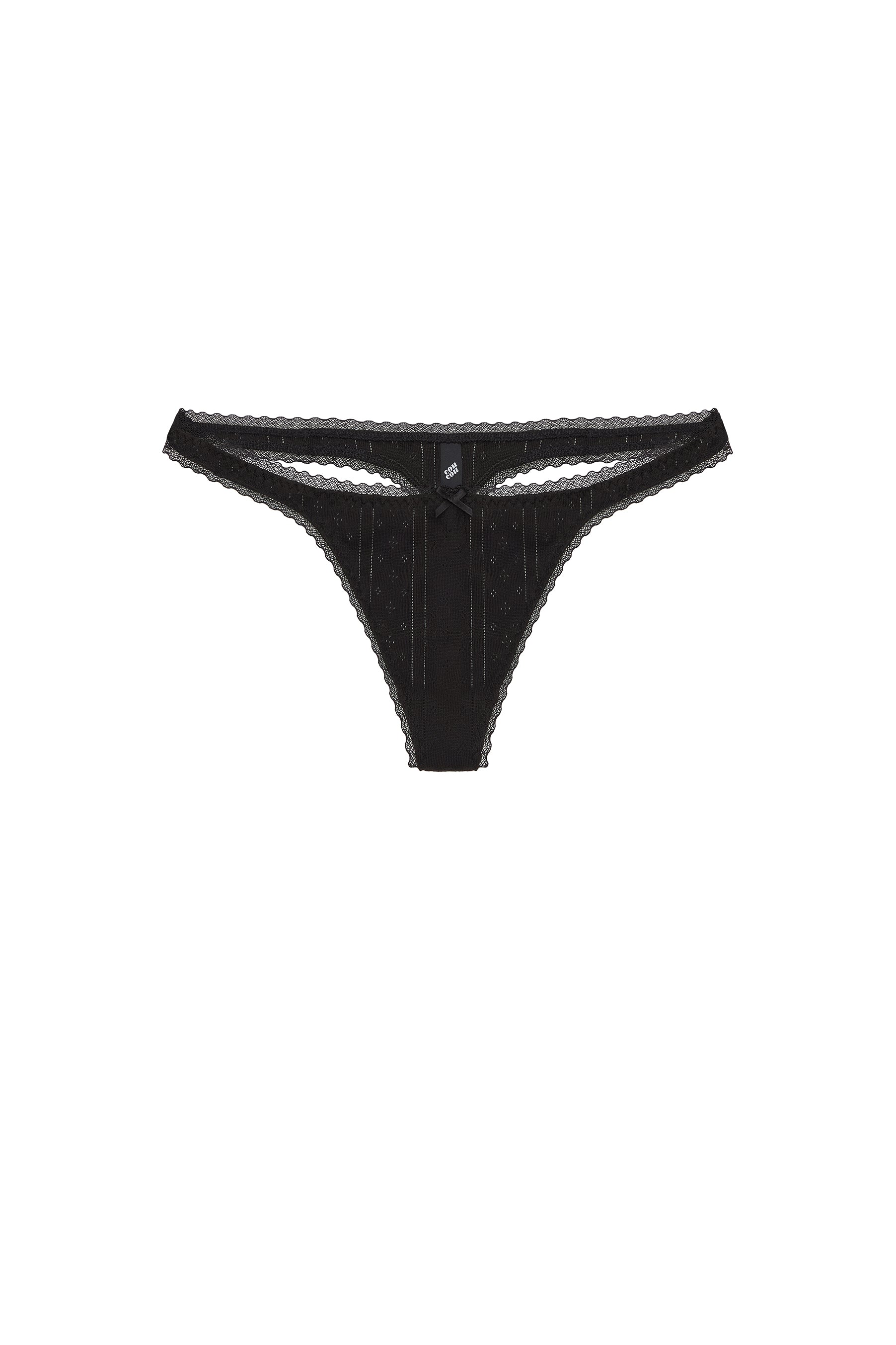The Thong: Black Pointelle