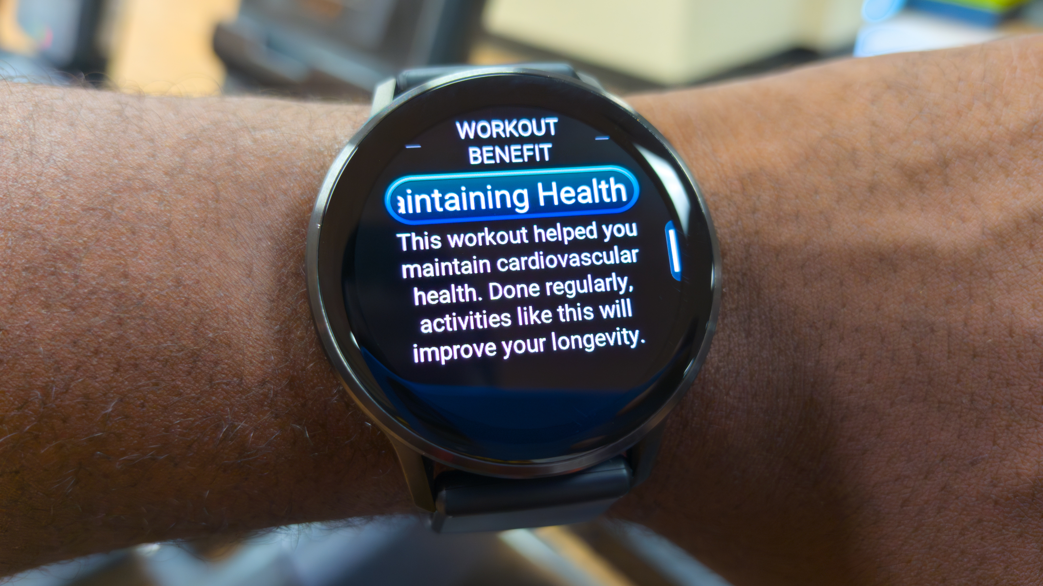 Garmin Venu 4 post-workout benefit screen
