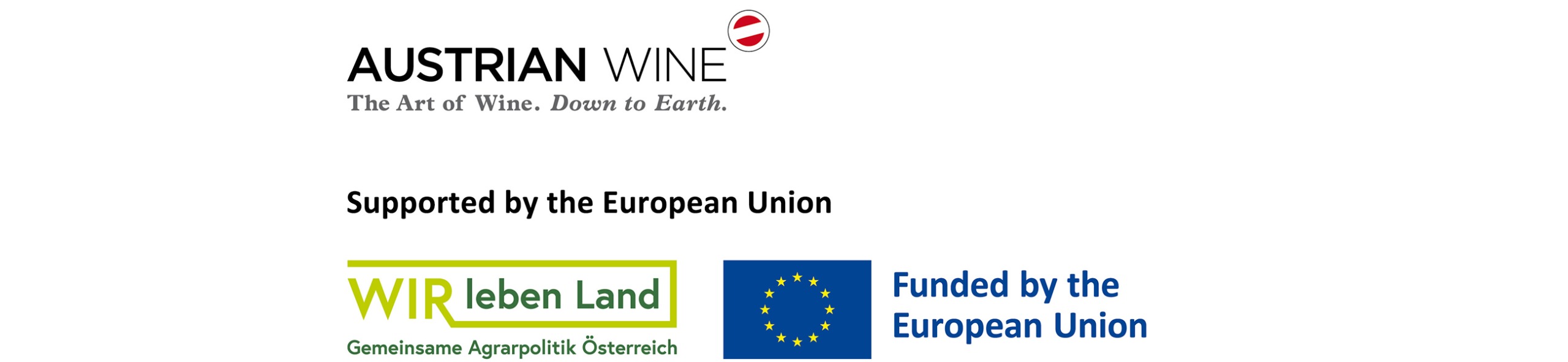 Austrian wine logo, and EU logos