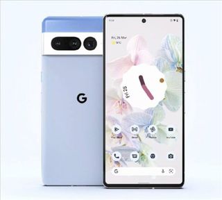An unofficial render of the Google Pixel 7 Pro from the front and back, at a flat angle