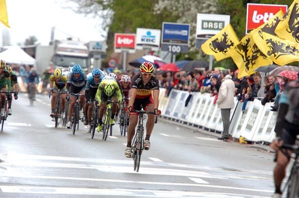 Greg Van Avermaet (BMC Racing Team) leads a chase group in