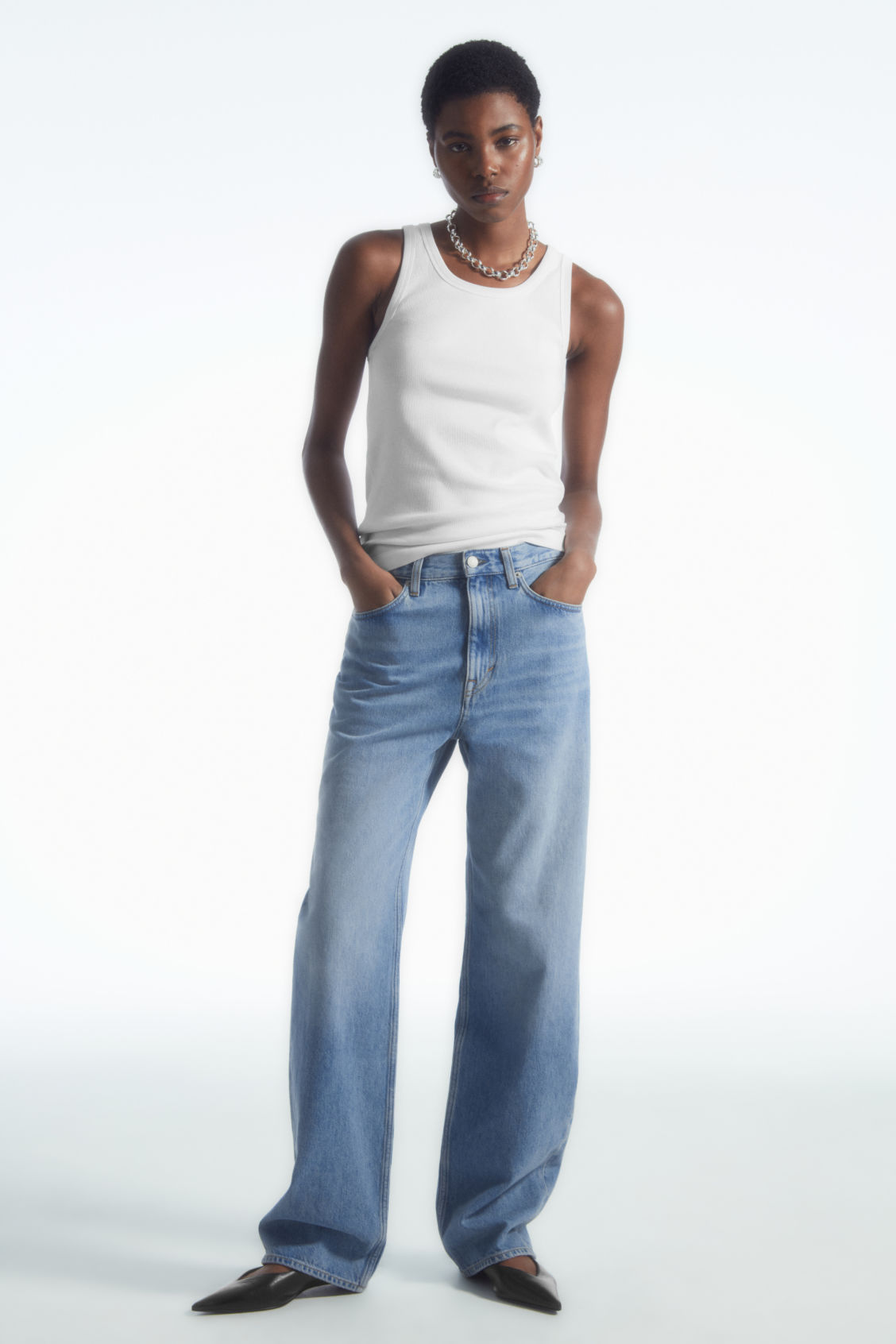 Column Straight-Leg Jeans