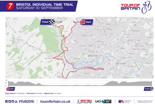 2016 Tour of Britain stage 7a map and profile