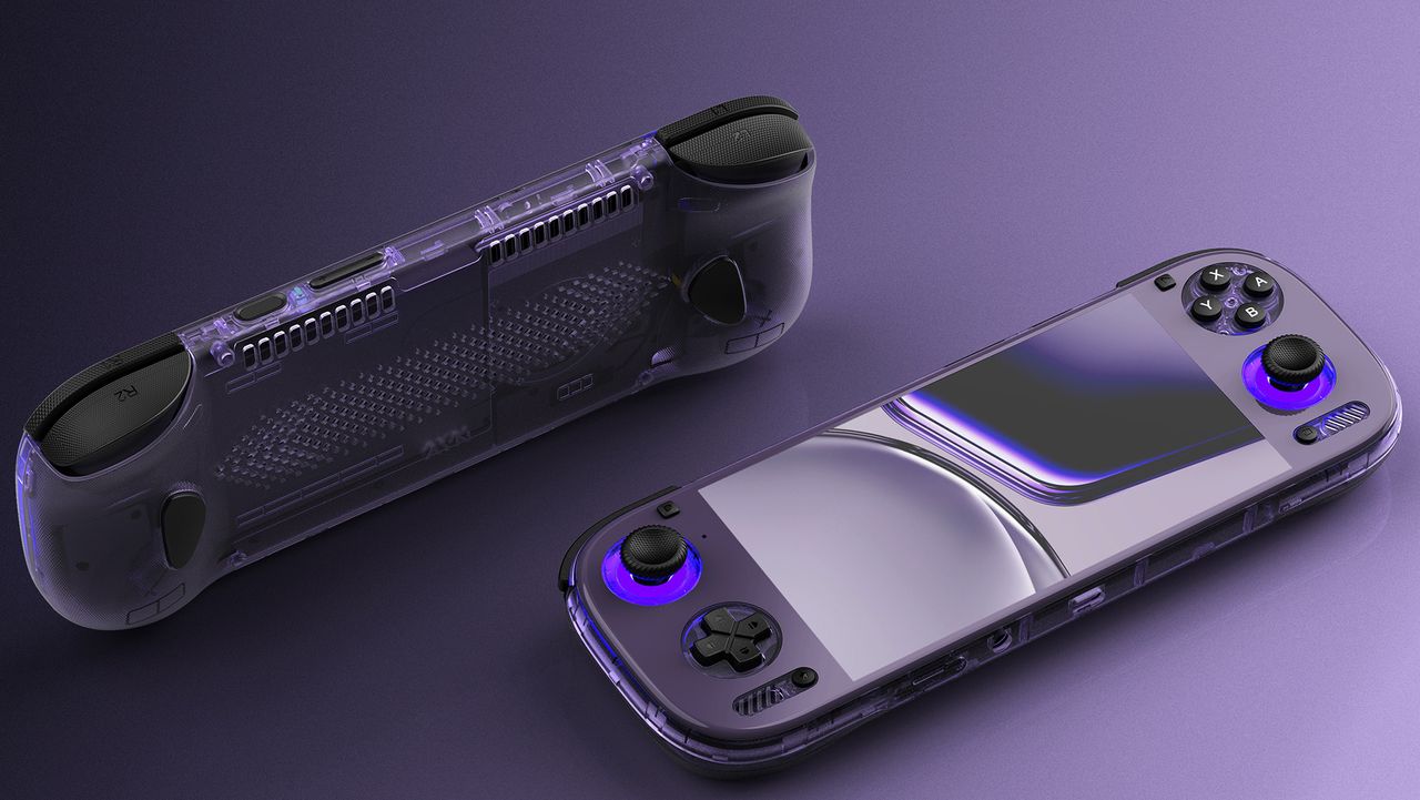 Render of AYN Odin 3 in Clear Purple