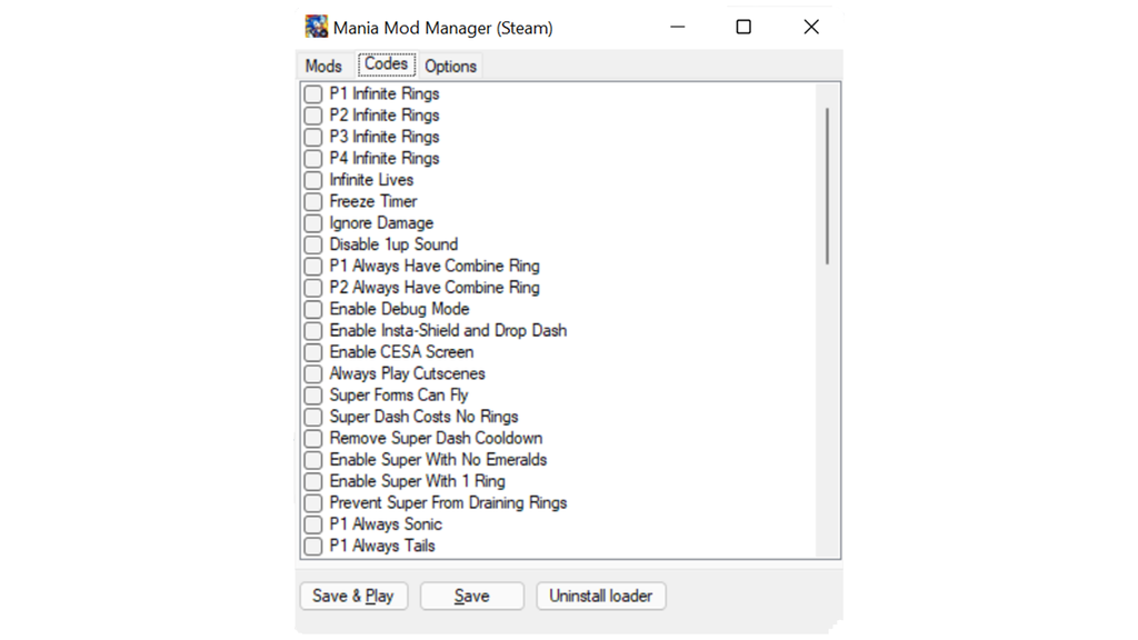 debug console sonic mania mod manager