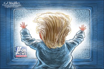 Political cartoon U.S. Donald Trump fox media