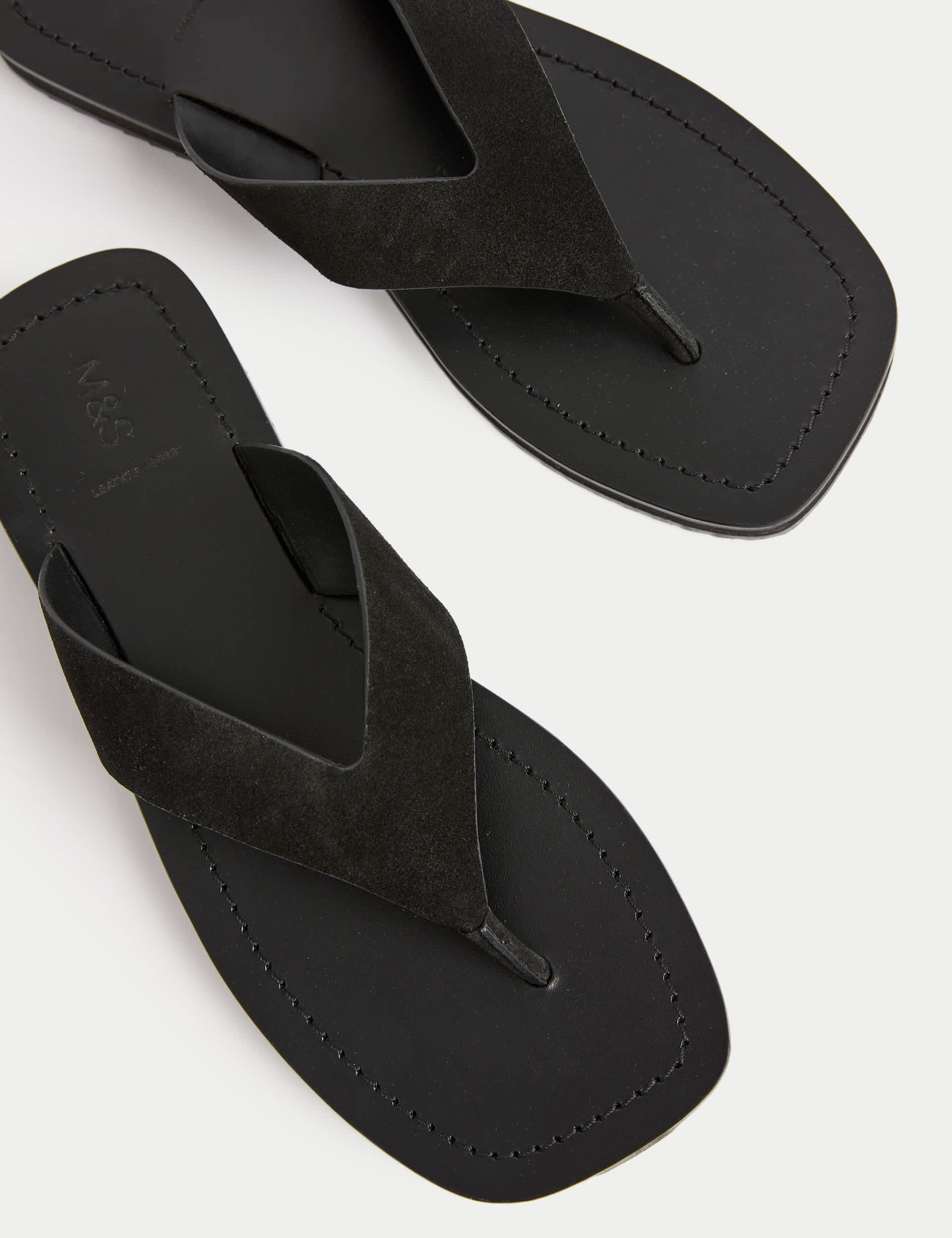 Suede Flat Square Toe Sandals