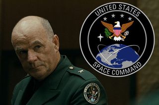 The SpaceCom emblem worn in "Ad Astra" bears more than a passing resemblance to the real U.S. Space Command seal.