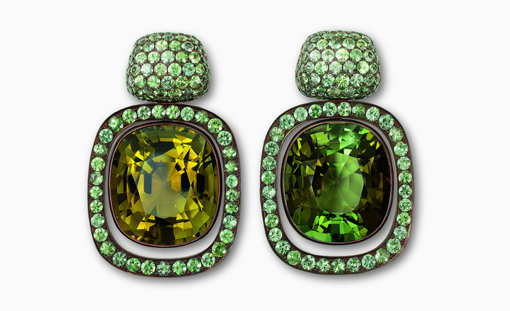 Olive green earrings