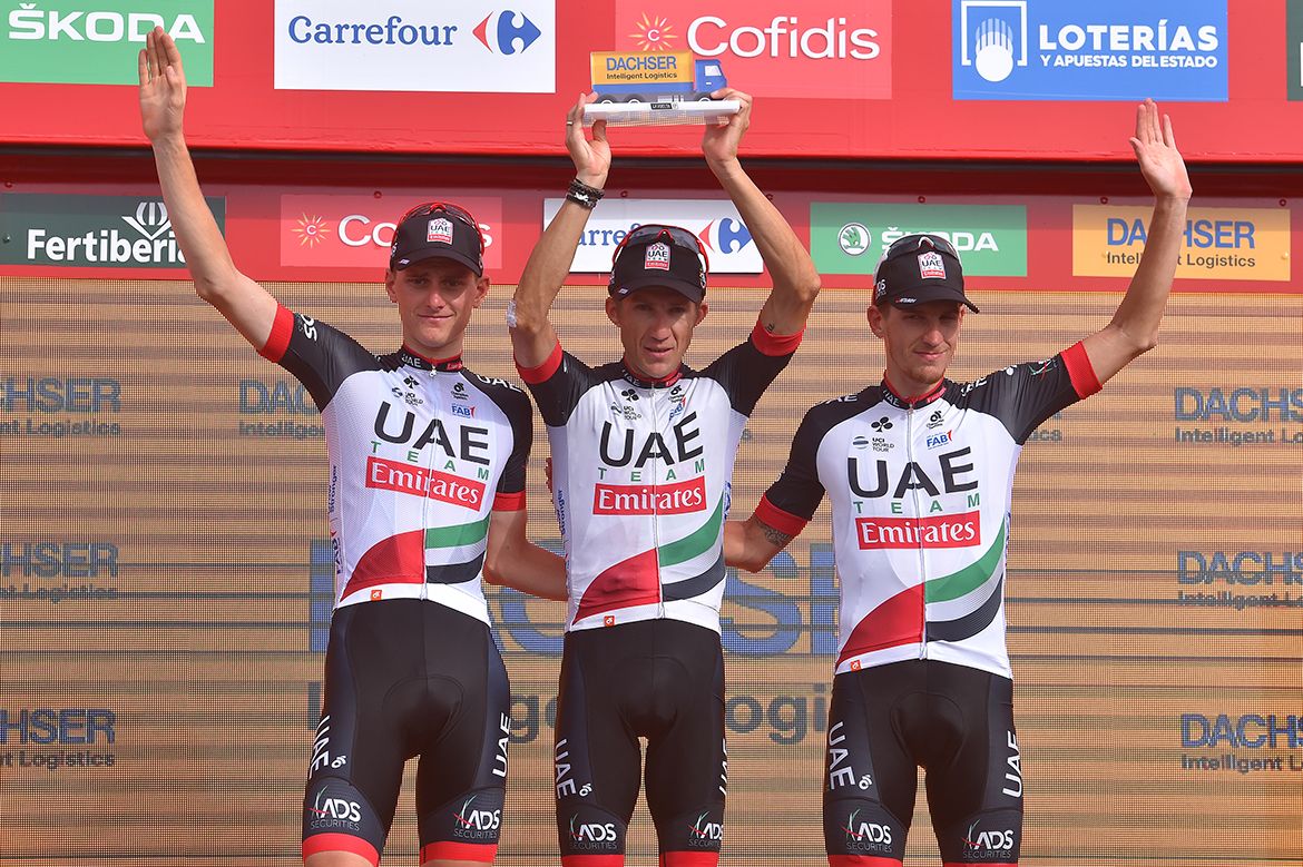 UAE Team Emirates after stage 9 of the Vuelta a Espa&ntilde;a