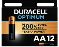 &nbsp;Duracell Optimum AA Alkaline Batteries, pack of 12, WAS £13.29, NOW £7.99 (SAVE £5.30)