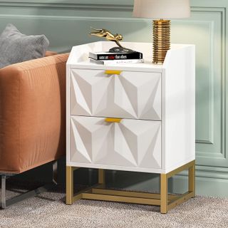 White end side table