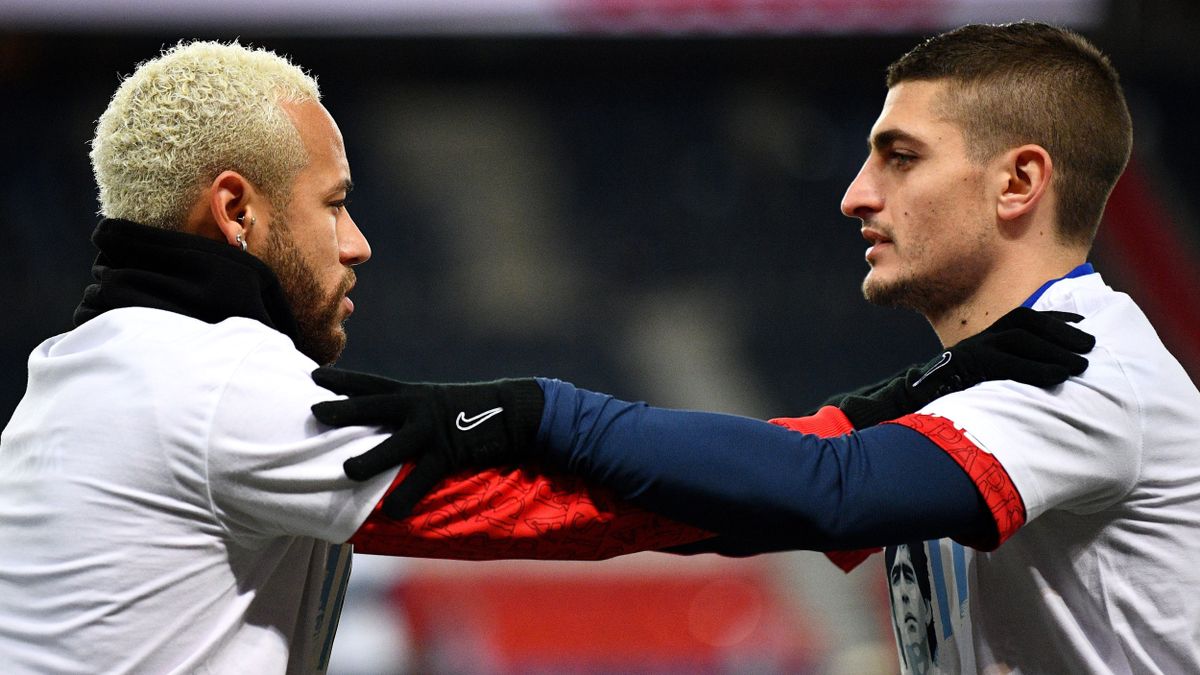 PSG&#039;s Neymar, left, and Marco Verratti will take on Manchester United on Dec. 2 in a Champions League match.