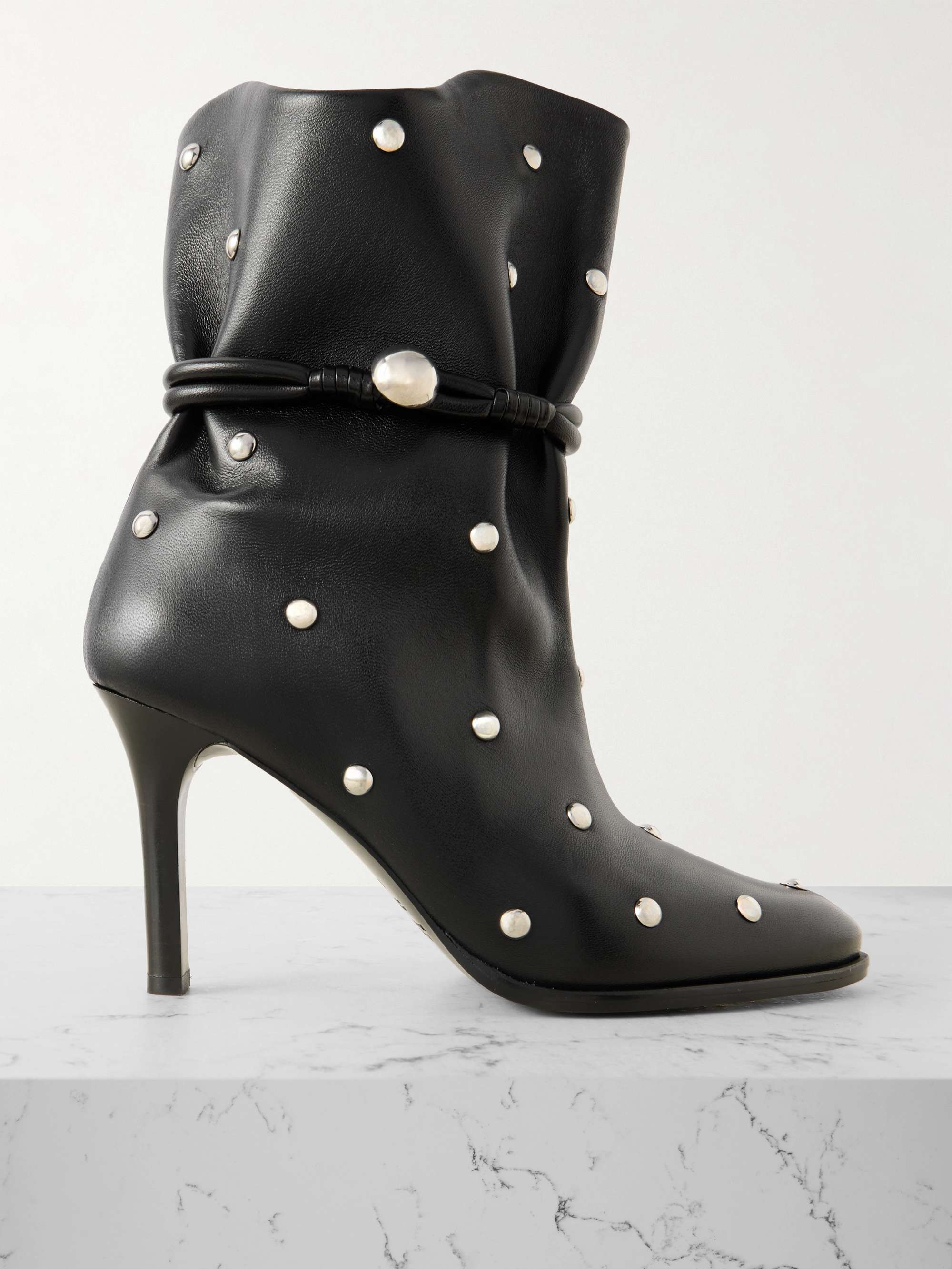 Lolya Studded Leather Ankle Boots