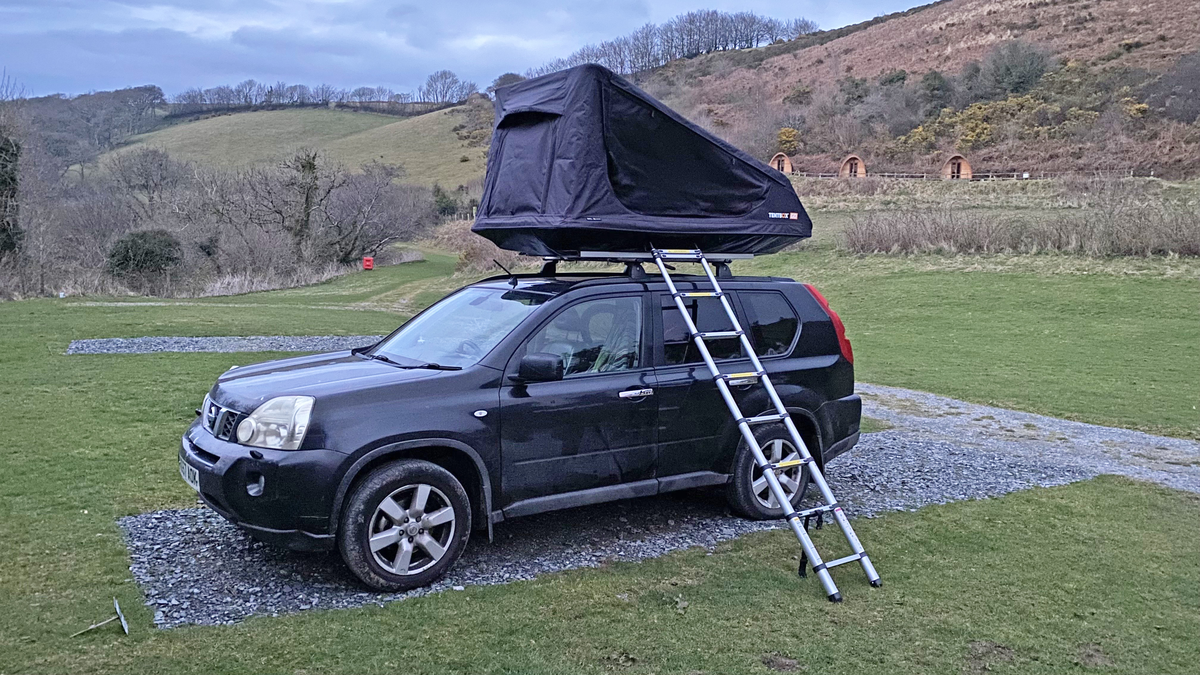 The TentBox Go set up at Cloud Farm campsite in North Devon